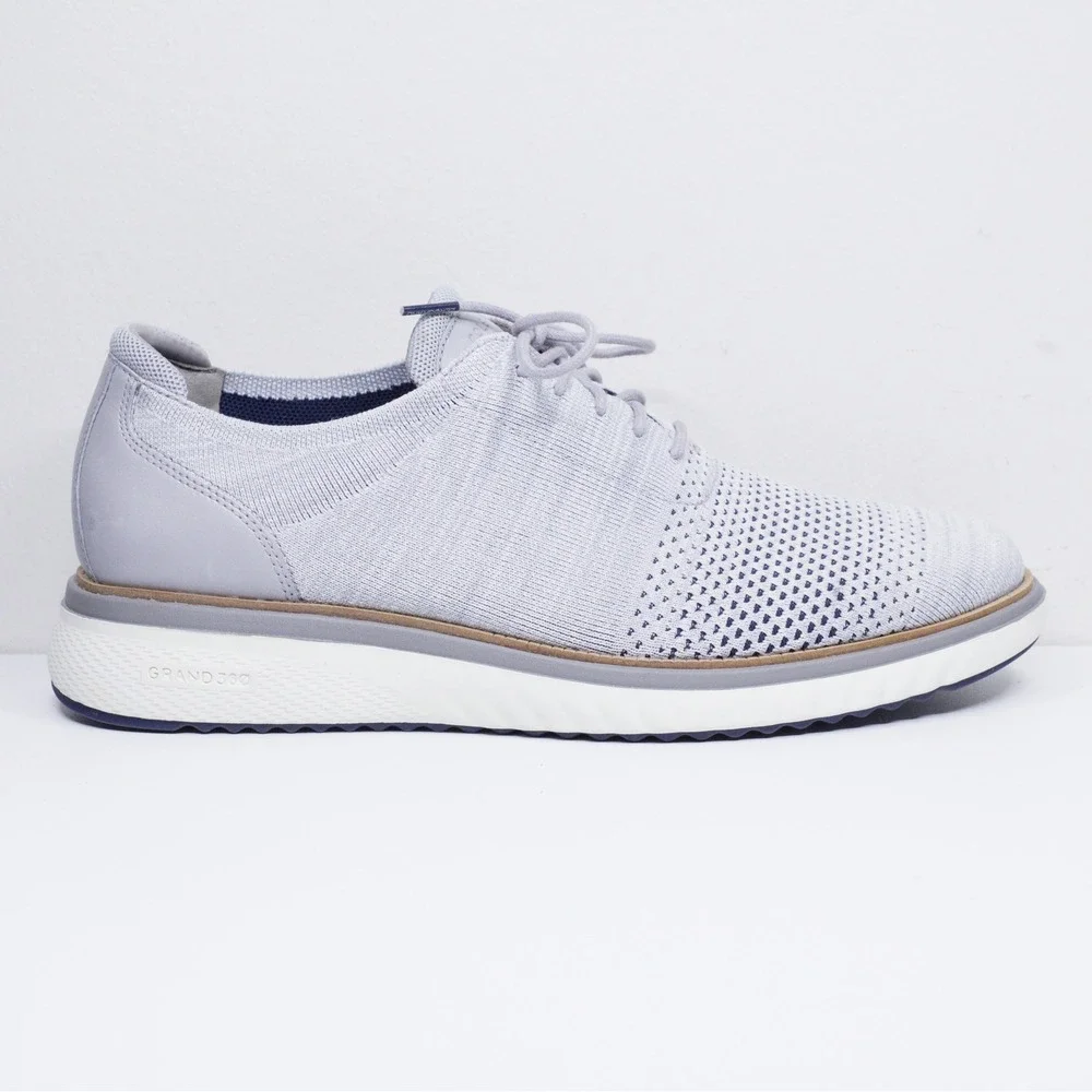 COLE HAAN ZERØGRAND Eon Stitchlite Knit Wingtip Oxford Casual Sneaker Grey Sz 12